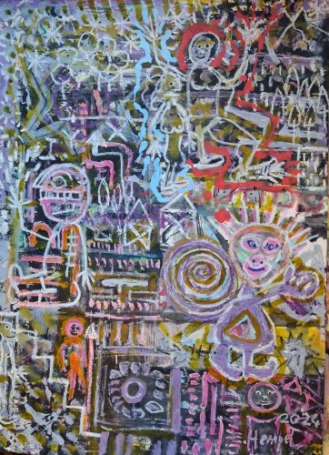 Maze, Mixed media on Paper, 50 x 70 cm, 2024