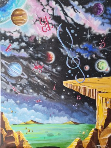 Waiting for the songs cosmic, Oil on canvas, 60 x 80 cm, 2025