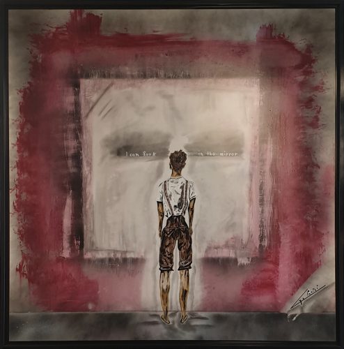 Lo Stesso, Steel, automotive paint, H:105 cm B: 105 cm 15,3 Kg, 2023