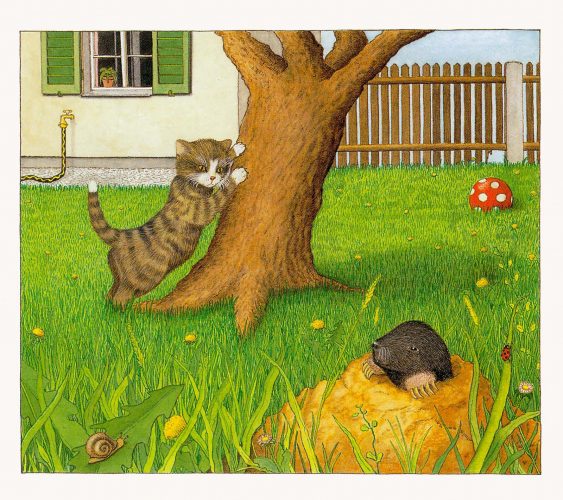 Katze trifft Maulwurf, print of pencil paintings, 35,0 × 31,0 cm, 2026