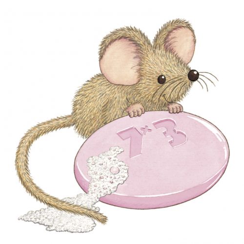 Maus mit Seife, print of pencil paintings, 17,3 × 18,0 cm, 2026