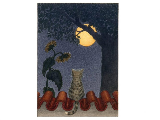 Ich bin die kleine Katze, print of pencil paintings, 22,3 × 40,0 cm, 2026