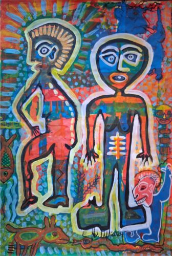 In Nature, Mixed media on Paper, 72 x 51 cm, 2024