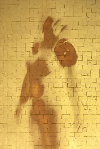 No way back, Print on 24-karat gold leaf, 77 x 114 cm, 2022