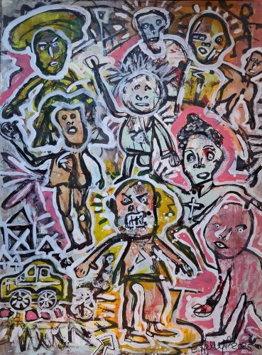 Party Time, Mixed media on Paper, 50 x 70 cm, 2025