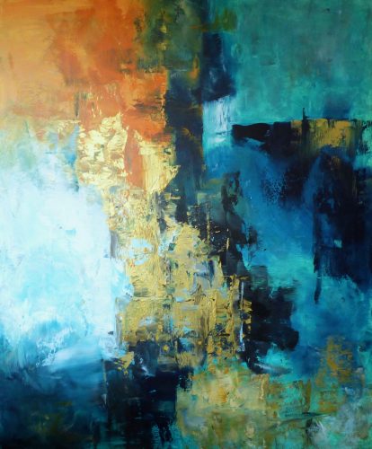 ReAlm, Acryl, gold on canvas, 100 x 120 cm, 2026
