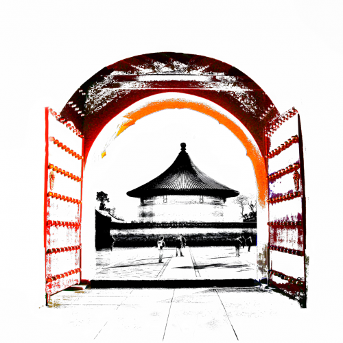 © Thomas Falkner -Inviting - The Door Is Open-Digital abstraction beneath plexiglass - 100 x 100 cm - 2021