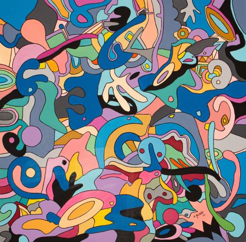 ©Anika Geldner - Cosmic Draw - Acrylic on Canvas - 80x80 cm - 2022