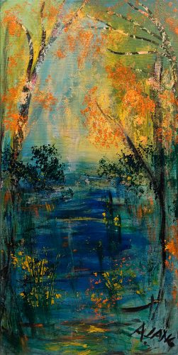 ©Annette Lang - Dawn - Acrylic on canvas - 50x100cm - 2024