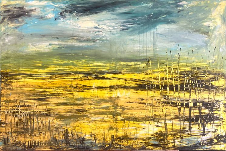 ©Annette Lang - Gold in the mouth - Acrylic on canvas - 180x120cm - 2024