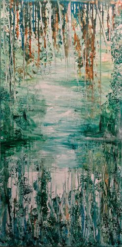 ©Annette Lang - Hangin Willow - Acrylic on canvas - 50x100cm - 2023