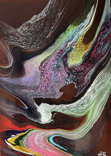 ©Edita Abrink - Go with the Flow - Mixed Media - 50 x 70 x 1,5 cm - 2025