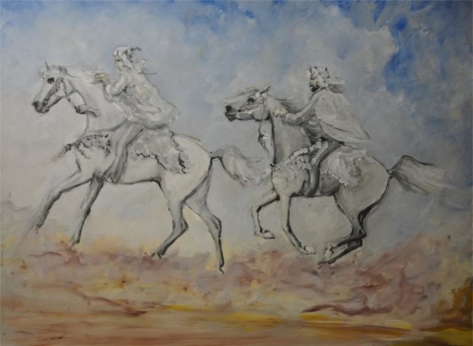 ©Horst Ludwig - Princes of the Desert on Their Horses- oil on canvas - 90 x 120cm