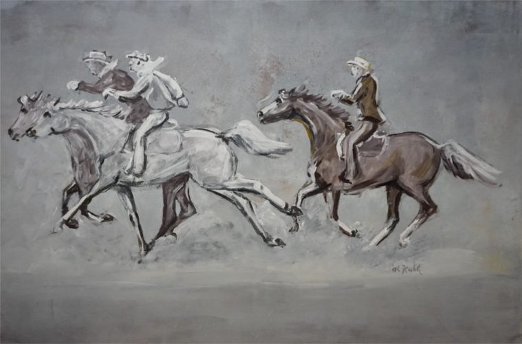 ©Horst Ludwig - Three Riders in Unison - oil on canvas - 80 x 117cm