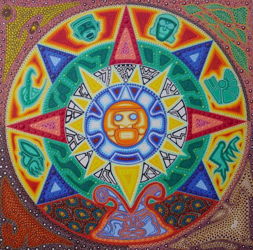 ©Oliver Galiot - Calendario Azteca - Acrylic on canvas - 100 x 100 cm - 2018