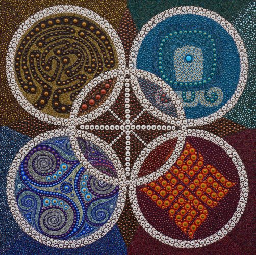 ©Oliver Galiot - Five Elements - Acrylic on canvas - 90 x 90 cm - 2019