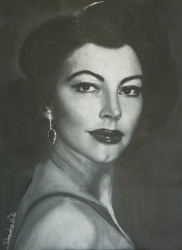 ©Pasqualina de Vero -AVA GARDNER I - PanPastel on black Kapa Graph lightweight board - 50x70cm - 2020