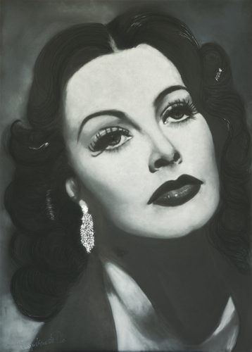 ©Pasqualina de Vero -HEDY LAMARR - PanPastel on black Kapa Graph lightweight board - 50x70cm - 2021