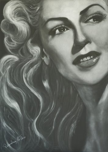 ©Pasqualina de Vero -LANA TURNER I - PanPastel on black Kapa Graph lightweight board - 50x70cm - 2021