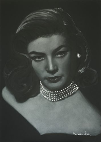 ©Pasqualina de Vero -LAUREN BACALL I - PanPastel on black Kapa Graph lightweight board - 50x70cm - 2021