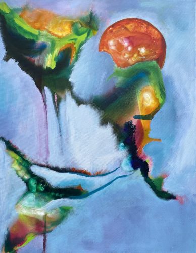 ©Pia Malmstrup-Out in the open - Acrylic and ink on canvas - 70 x 90 cm - 2025