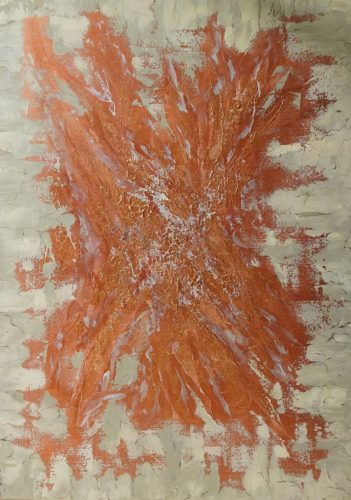 ©Tatjana Kuehnal -Olympia Serie _Copper II - Mixed Media on Canvas - 100 x 70 cm -2025