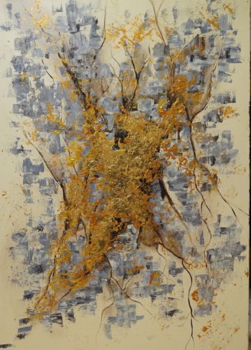 ©Tatjana Kuehnal -Olympia Serie_Gold left-Mixed Media on Canvas - 100 x 70 cm