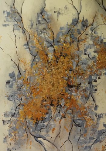 ©Tatjana Kuehnal -Olympia Serie_Gold right-Mixed Media on Canvas - 100 x 70 cm