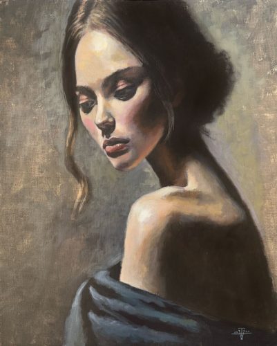 ©Tellus Vituz - A Moment of Thought - Acrylic on Canvas - 81 x 65 cm - 2025
